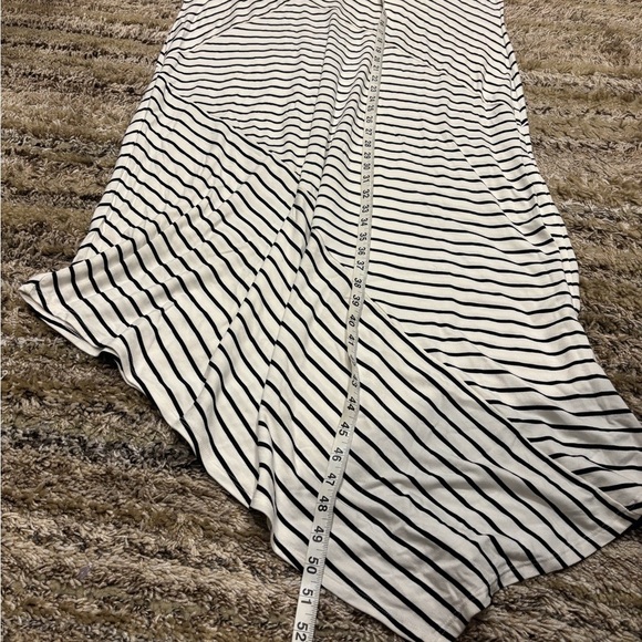 Chico’s Size 3 (XL) Striped Asymmetrical Hem Maxi Dress Jersey Knit Stretch - Picture 9 of 9